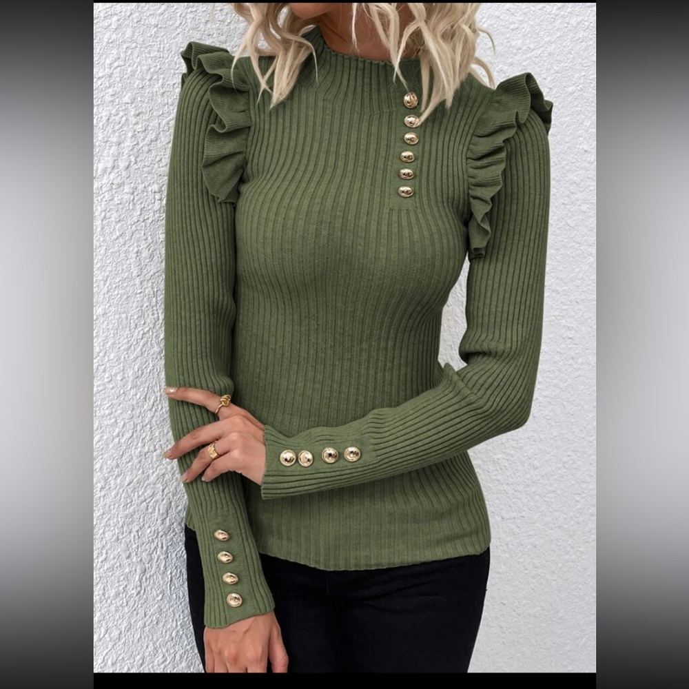 Mock Ribbed Turtleneck Top - Picture 2 of 7